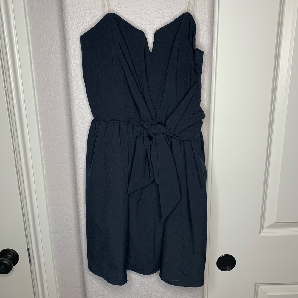 Navy Strapless Dress